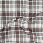 Brown Check Linen Shirt For Men