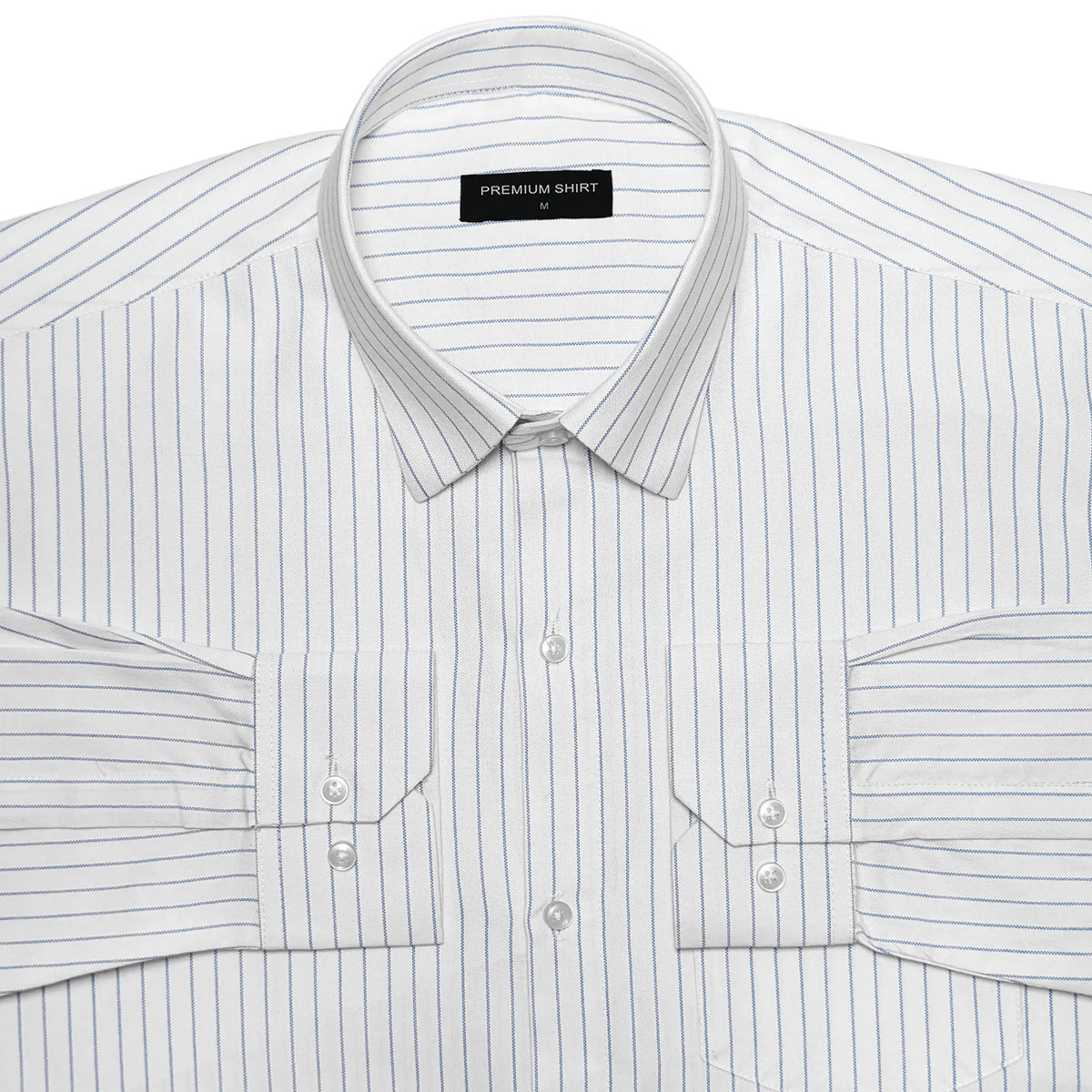 Blue Pinstripe Oxford Shirt For Men