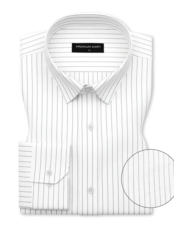 Grey Pinstripe Oxford Shirt For Men