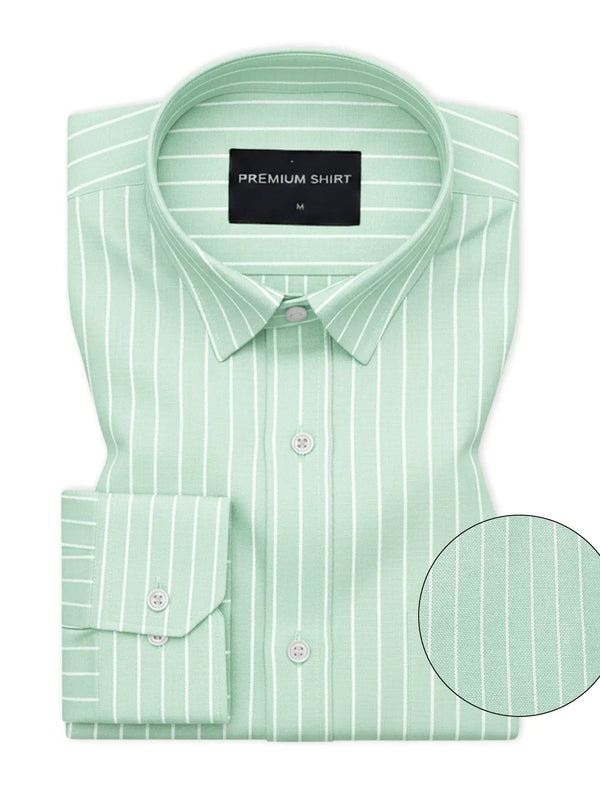 Mint Green Pinstripe Oxford Shirt For Men