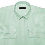 Mint Green Pinstripe Oxford Shirt For Men