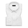 Charcoal Black Pinstripe Oxford Shirt For Men