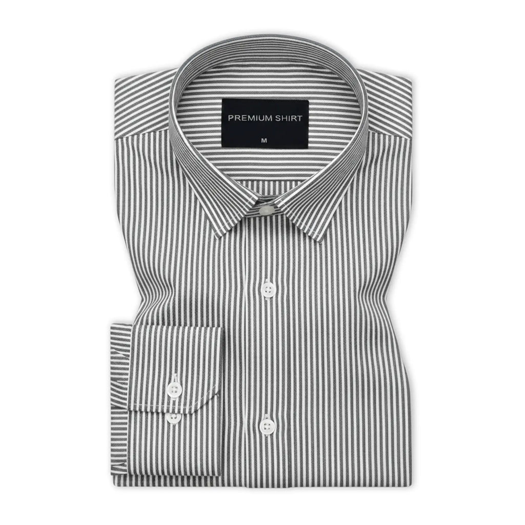 Bold Black Stripe Oxford Shirt For Men