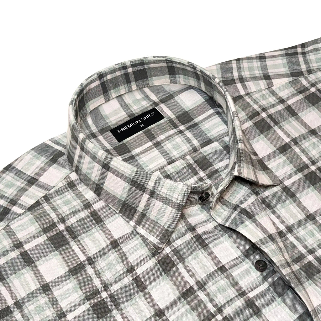 Forest Green Classic Check Cotton Blend Shirt for Men