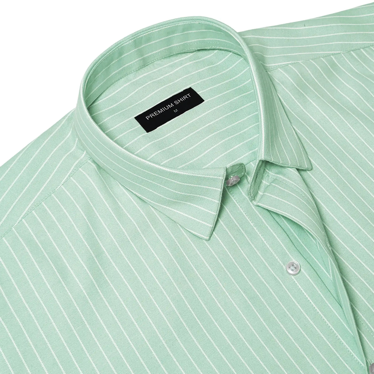 Mint Green Pinstripe Oxford Shirt For Men