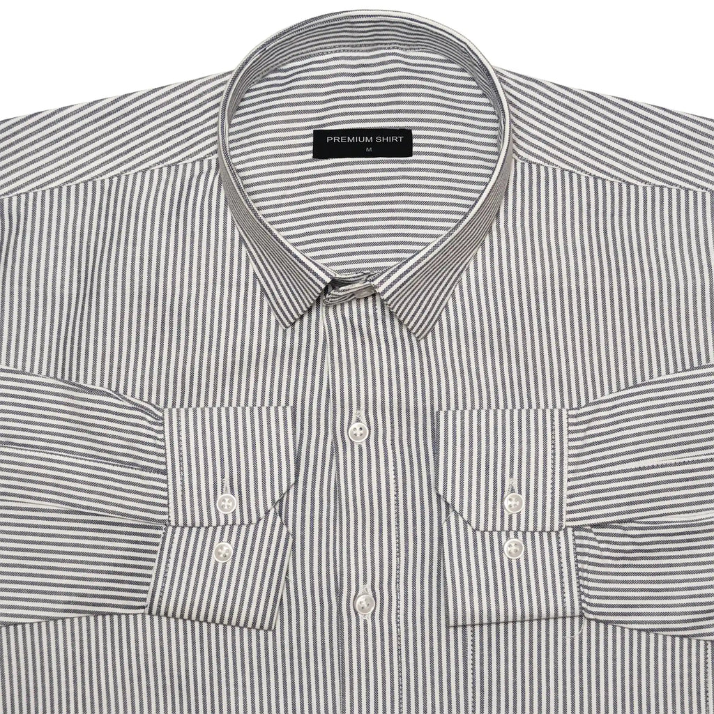 Bold Black Stripe Oxford Shirt For Men