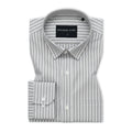 Bold Silver Pinstripe Oxford Shirt For Men