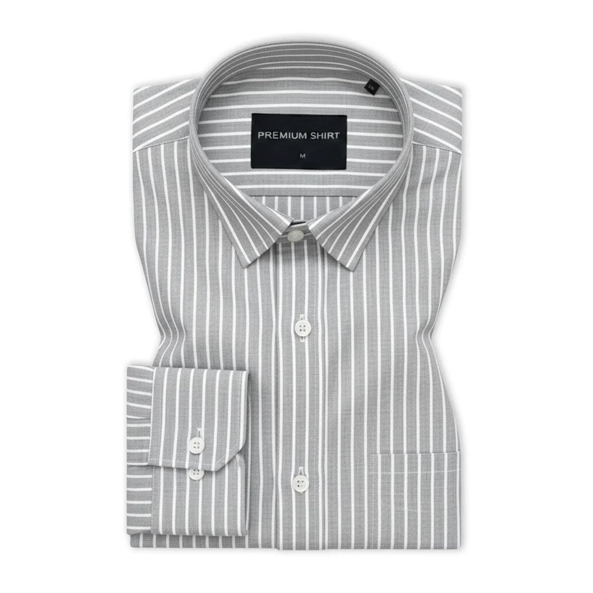 Bold Silver Pinstripe Oxford Shirt For Men